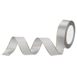 Unique Bargains Double Face Wide Satin Ribbon with Gold Edges for Wedding Bouquet - 1 of 4