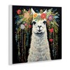 Stupell Industries Floral Llama on Black Wall Plaque Art - 2 of 4