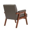Set of 2 Christaf contemporary-special Vegan Leather Armchair  Solid Wood Legs | ARTFUL LIVING DESIGN - 4 of 4