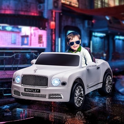 White 12V Bentley Mulsanne Ride-On Car with Remote Control