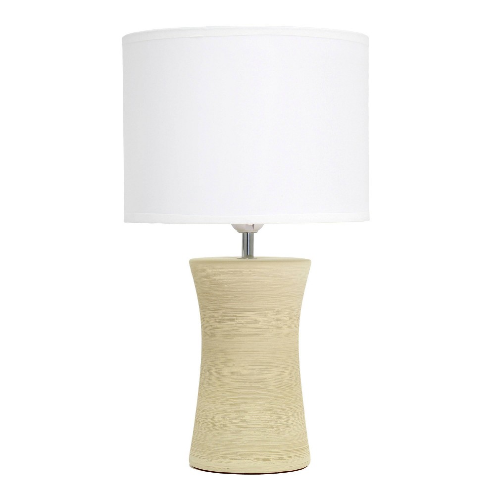 Photos - Floodlight / Street Light Ceramic Hourglass Table Lamp Beige - Simple Designs