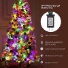 Artificial Christmas Tree with White Lights & Foldabe Metal Stand, Flocked Christmas Pine Trees for Home, Holiday Decoration - 3 of 4