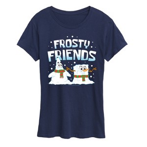 Women's - SpongeBob SquarePants - Frosty Friends Short Sleeve Graphic T-Shirt - 1 of 4