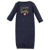 Hudson Baby Infant Girl Cotton Gowns, Girl Daddy Pink Navy - 3 of 4