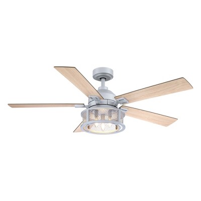 Parrot Uncle 52" Industrial Indoors Mesh Metal Reversible Blades Ceiling Fan