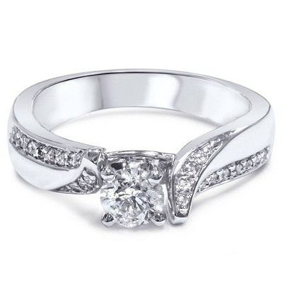 Pompeii3 5/8ct Twist Pave Diamond Engagement Ring 14K White Gold