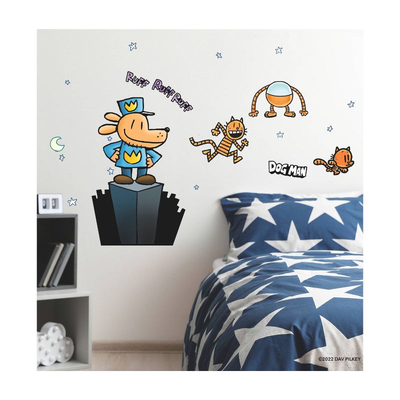 Dogman Giant Peel and Stick Kids&#39; Wall Decals Blue Orange - RoomMates, 4 of 7