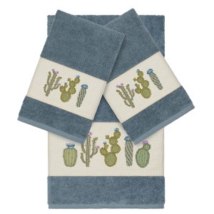 Linum Home Textiles 100% Turkish Cotton MILA Embellished Towel Set - 1 of 4