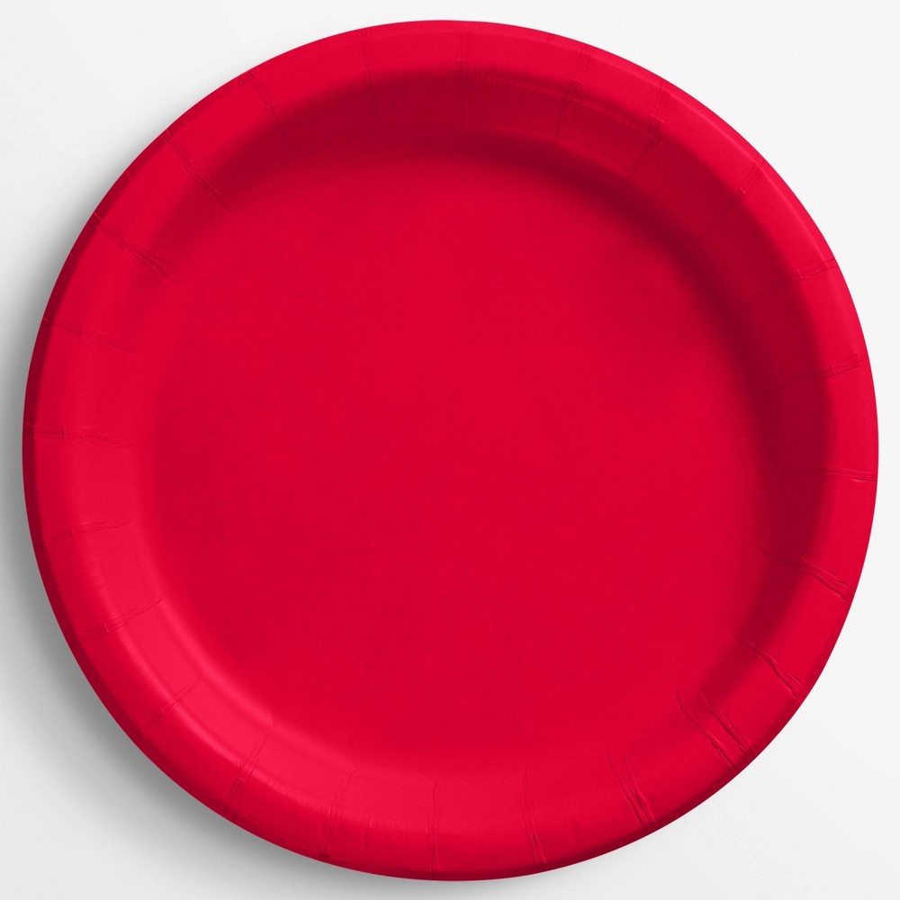 60ct Snack Paper Plates Red - Spritz