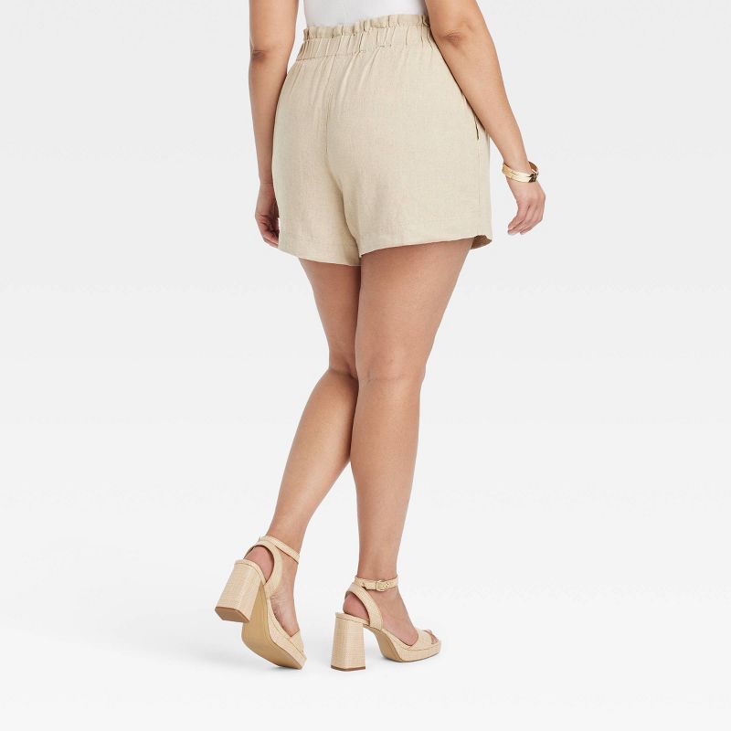 Women's High-Rise Linen Pull-On Shorts - A New Day™ , 3 of 11