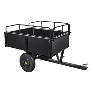 Heavy Duty Utility Trailer for ATV/UTV, 750lbs Capacity Garden Dump Cart with 17 Cu. Ft. Bed, Removable Sides, Pneumatic Tires, for Lawn Mower - 1 of 4