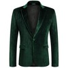 COOFANDY Men's Velvet Blazer Notched Lapel Velour Suit Jacket One Button Tuxedo Jackets for Wedding Prom Party Dinner - 2 of 4