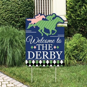 Big Dot of Happiness Kentucky Horse Derby - Party Decorations - Horse Race Party Welcome Yard Sign - 1 of 4