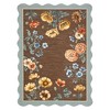 Floral Rugs for Living Room Bedroom Soft Washable Rug Scalloped Edge Plaid Pattern Area Rug Non-Slip Low Pile Rug - 3 of 4