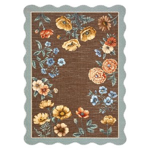 Washable Modern Floral Print Living Room Bedroom Rugs, Indoor Farmhouse Large Throw Carpet for Dining Room Office, Non Slip Floor Cover for Home - 1 of 4