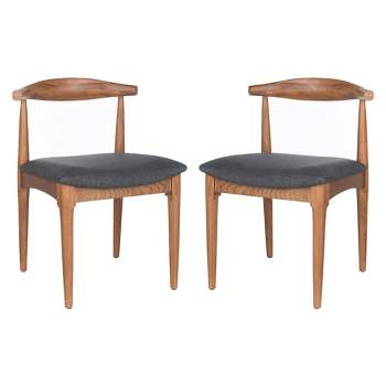 Set of 2 Lionel Retro Dining Chair Brown/Dark Gray - Safavieh