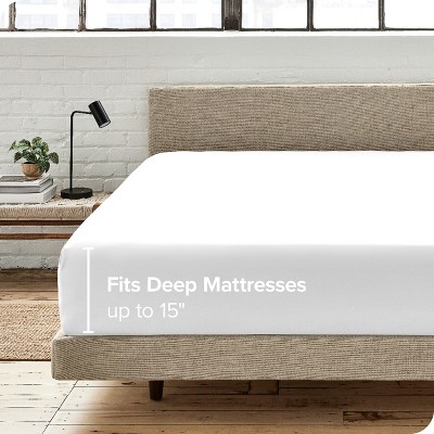 Organic Cotton Twin White Percale Fitted Sheet Set