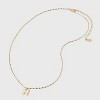 14K Gold Dipped Enamel "M" Initial Pendant Necklace - A New Day™ Gold/White - 2 of 4