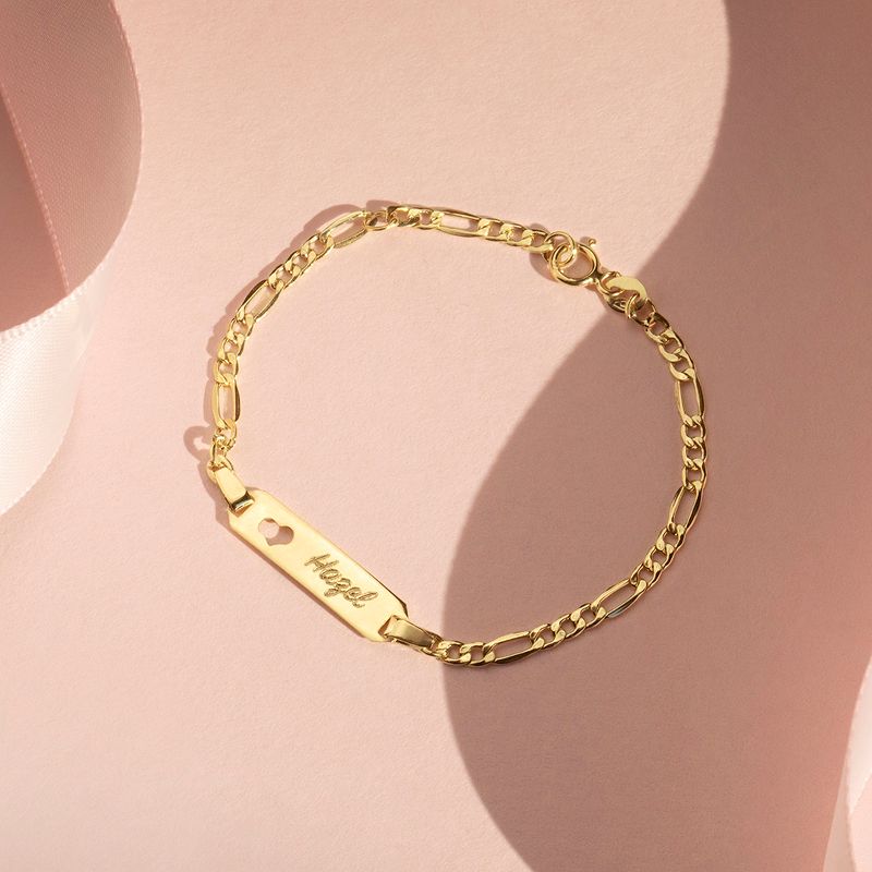 Girls' Heart Cutout Tag ID Bracelet 14k Gold - In Season Jewelry, 5 of 8