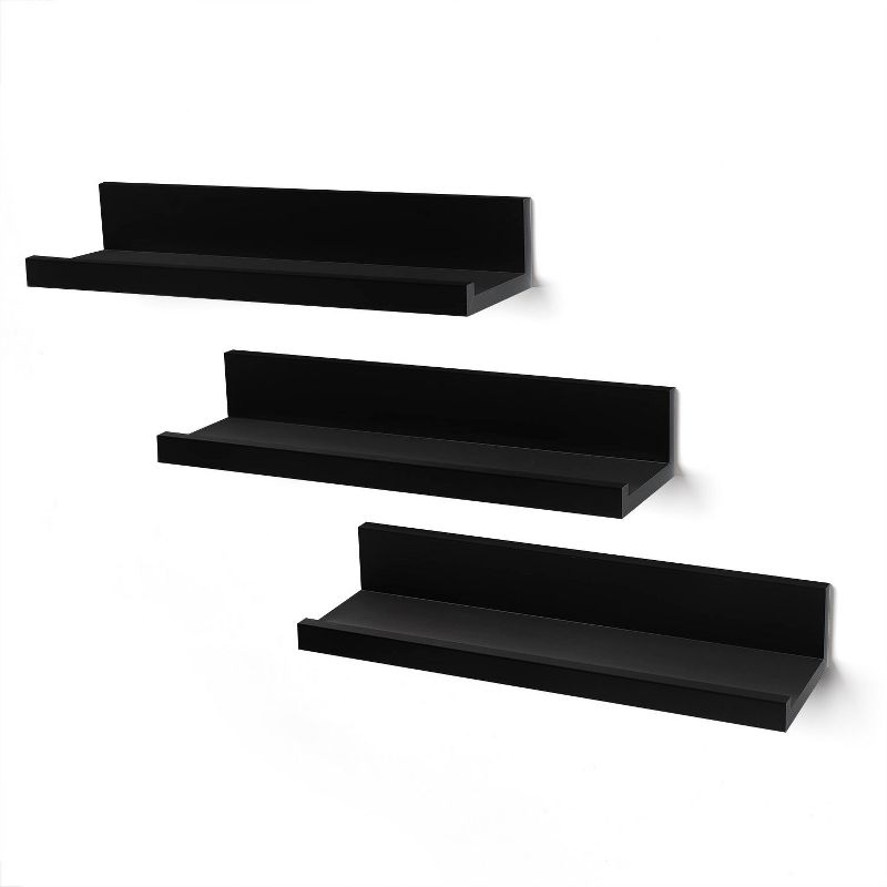 Americanflat 14 Inch Floating Shelves for Wall - Composite Wood Shelves for Bedroom, Living Room, Bathroom & Kitchen - Wall Mounted - Set of 3, 5 of 6
