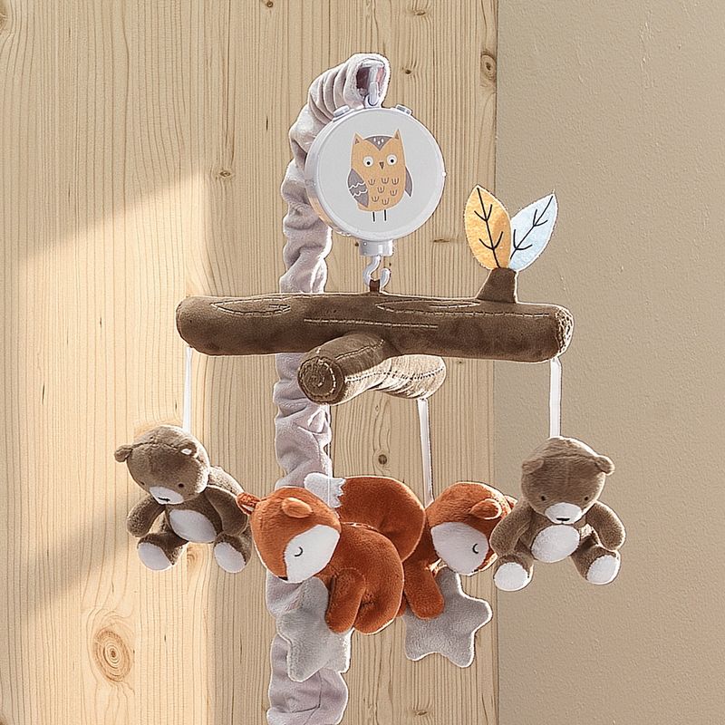 Lambs & Ivy Sierra Sky Brown Bear/Fox Musical Baby Crib Mobile Soother Toy, 4 of 6