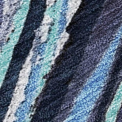 HomeRoots 5' X 8' Blue Aqua And Ivory Abstract Washable Indoor Outdoor Area Rug