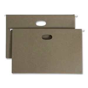 Smead 100% Recycled Hanging Pockets with Full-Height Gusset, 1 Section, 3.5" Capacity, Legal Size, Standard Green, 10/Box - 1 of 4