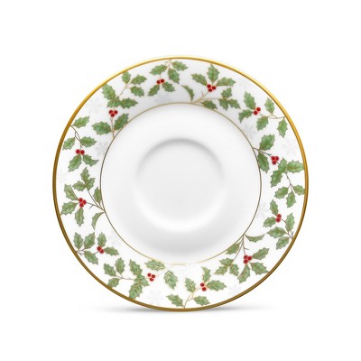 Noritake Holly and Berry Gold Saucer