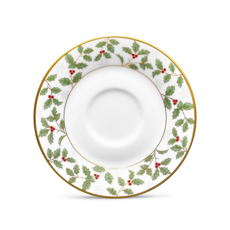 Noritake Holly and Berry Gold Saucer, 1 of 3