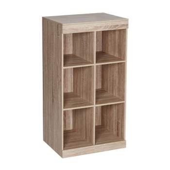 Honey-Can-Do 6 Compartment Divided Cube Cabinet Oak