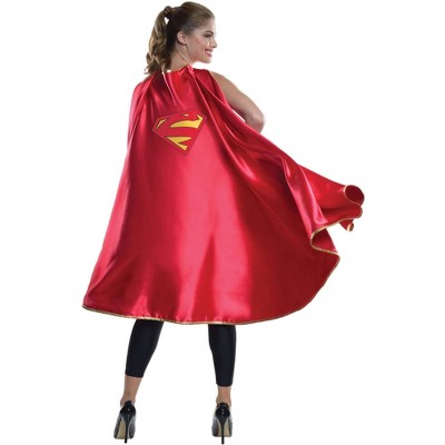 Adult's X-Large Plus Size 16-22 Supergirl Super Girl T-Shirt With Cape Costume 