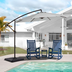 Hyleory Beeram 10FT Round Cantilever Umbrella with Counterweight - 1 of 4