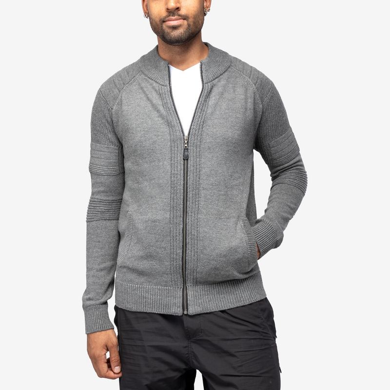 X RAY Men's Casual Regular Fit Knitted Cardigan,Zip Up Hoodie Men,Mens Sweater, 3 of 9