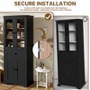 Rbied 23.96 in. W x 15.67 in. D x 67.57 in. H Wood Freestanding Linen Cabinet Storage Cabinet with Glass Doors, Adjustable Shelves - 4 of 4