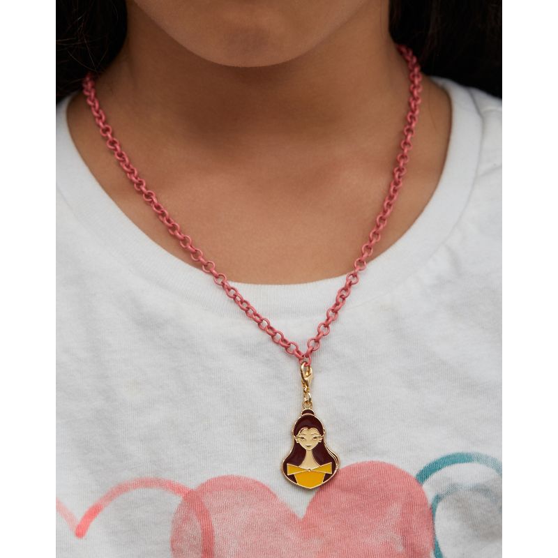 Disney Princess Girls Necklace, Bracelet, and Charms Set - Beauty and the Beast Belle Charms with Bracelet and Necklace, 2 of 7