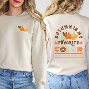 Simply Sage Market Women's Graphic Sweatshirt Autumn Is My Favorite Color Colorful Front and Back - 1 of 4