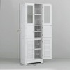 Resenkos Bathroom Cabinet, Free Standing Wooden Storage Cabinet for Bathroom, Living Room, Entryway White - 2 of 4