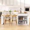 82.6" Kitchen Island with Extendable Dining Table, Power Outlet & Double-Sided Storage, Modern Dining Island-3irtyhousy - 2 of 4