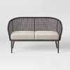 Weybridge Wicker Weave Outdoor Patio Loveseat - Threshold™: Rust-Resistant with Cushions - 3 of 4