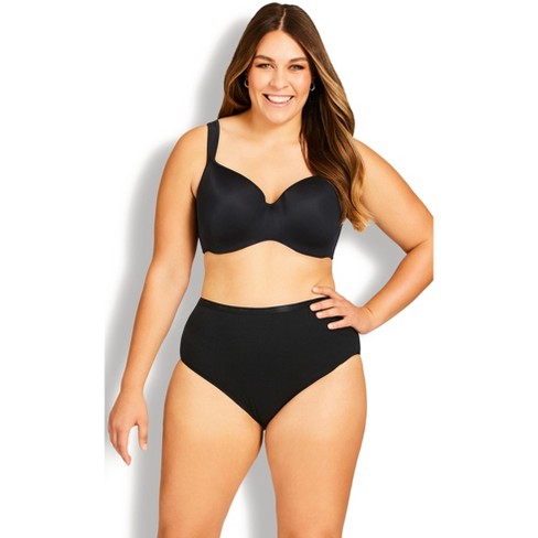 Women's Plus Size Basic Modern Brief 3 Pack- Black