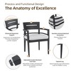 Kumasinova 5 Pcs Aluminum Patio Furniture Set,44" Modern Rounded Dining Table Set with Removable Cushions&Slatted Table Top for All Weather Use,Black - 3 of 4