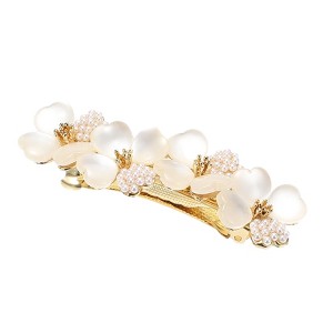 Unique Bargains Women's Small Flower Hairpins Hair Barrettes Champagne 1 Pc - 1 of 4