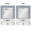 Amanti Art Mirror Makeover Bathroom Mirror Frame Border Kit - Fully Assembled Peel and Stick Frame - Mirror NOT Included - Dove Greywash Narrow Trim - 4 of 4