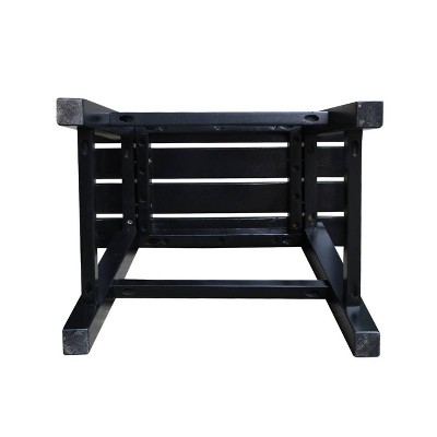 Espresso Black Solid Acacia Traditional Slat Seat Stool, 18-Inch