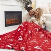 Throw Blanket Holiday Christmas Red Flannel Blanket Christmas Gift. - 2 of 4