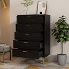 Famapy Modern 5 Drawers Dresser With Metal Legs and Handles - 3 of 4