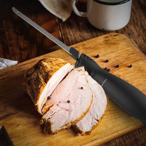 Hastings Home Electric Carving Knife With Serrated Stainless Steel Blade and Comfort Grip Handle - 8", Black - 1 of 4