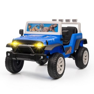 12V Jeep - Jurassic World Kids Ride‑On Car with LED Lights and Rechargeable Battery - 1 of 4