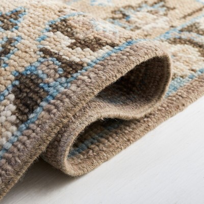 Samarkand Gray and Beige Hand-Knotted Wool Area Rug