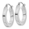 Black Bow Jewelry 3mm, 14k White Gold Square Tube Round Hoop Earrings, 20mm (3/4 Inch) - 2 of 4